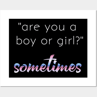 Bigender Pride Quote Meme Boy or Girl Dual Gender Posters and Art